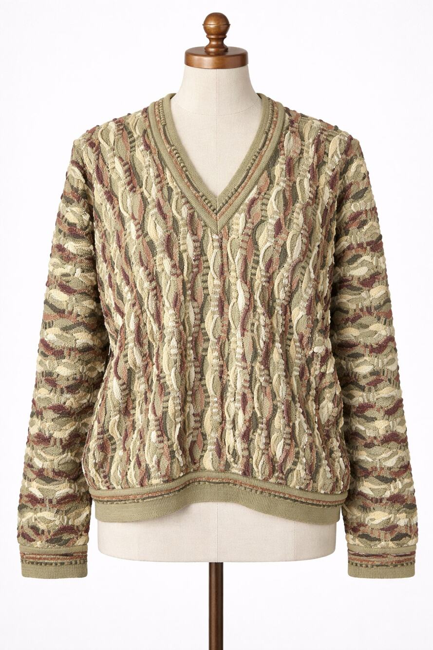 COOGI Chunky 3D Knit Sweater XL Multicolor Mens